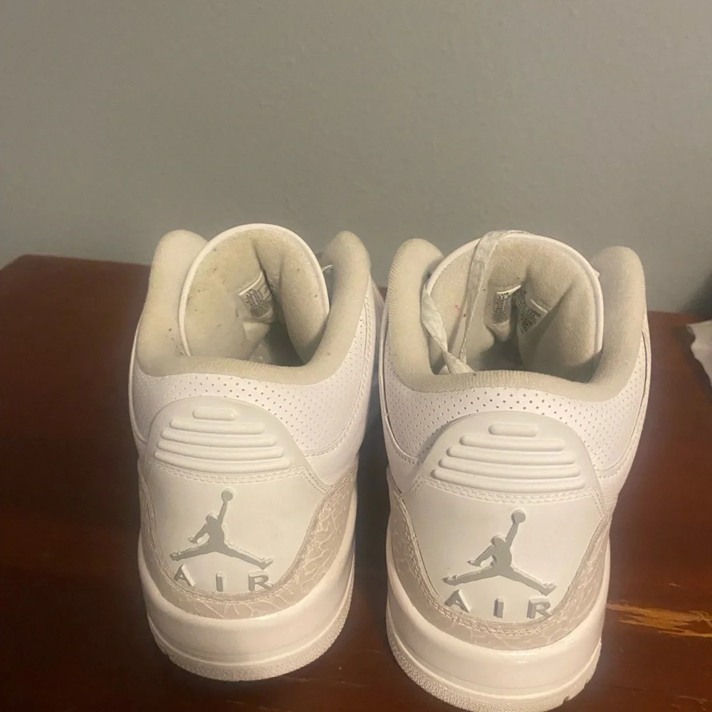 Jordan Air 3 Retro White and Metallic Sneakers